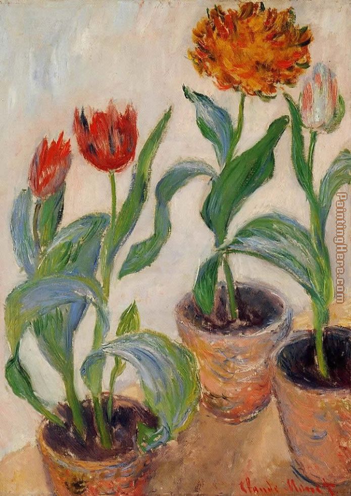 Claude Monet Three Pots of Tulips
